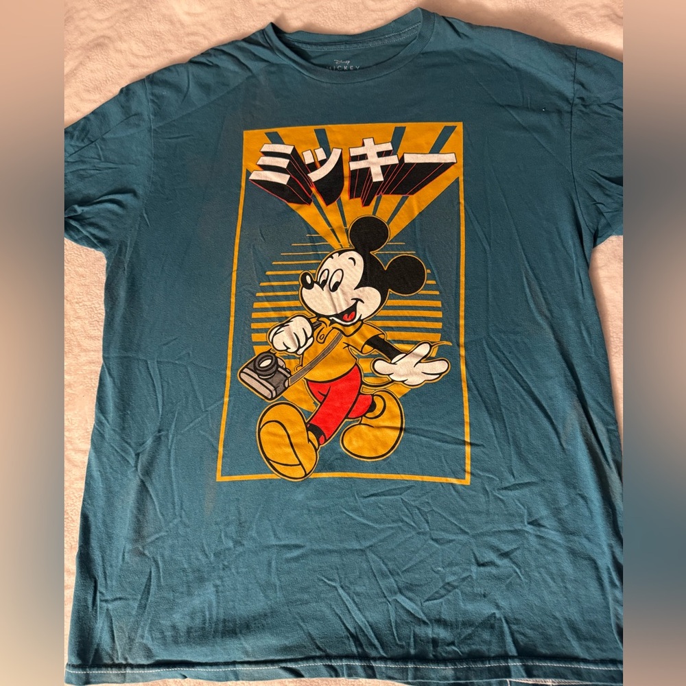 Teal Mickey Mouse Graphic T-Shirt
